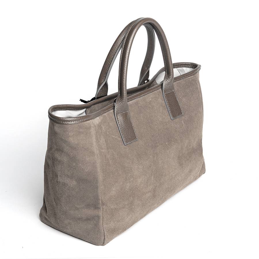 Laura Di Maggio MILANO – Borsa in pelle e camoscio taupe Prezzo Ridotto