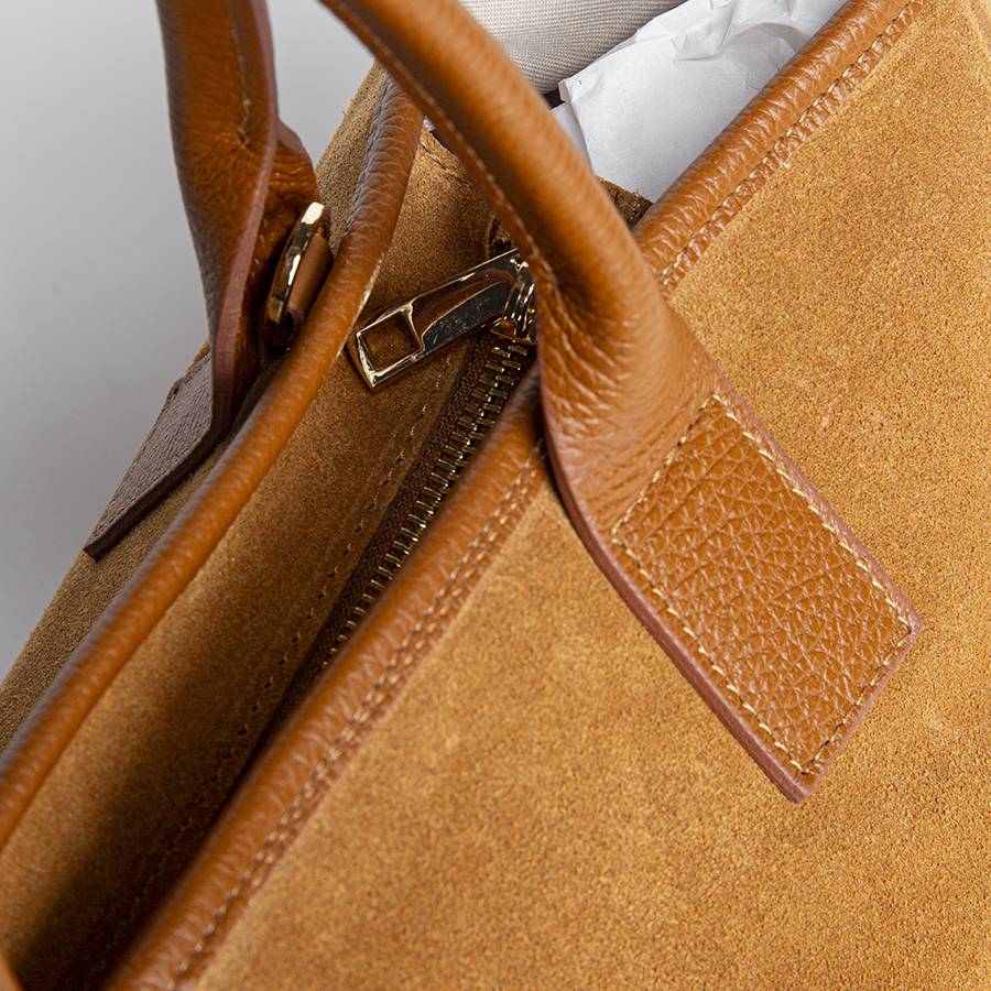 Laura Di Maggio MILANO – Borsa in pelle e camoscio cuoio Sottocosto