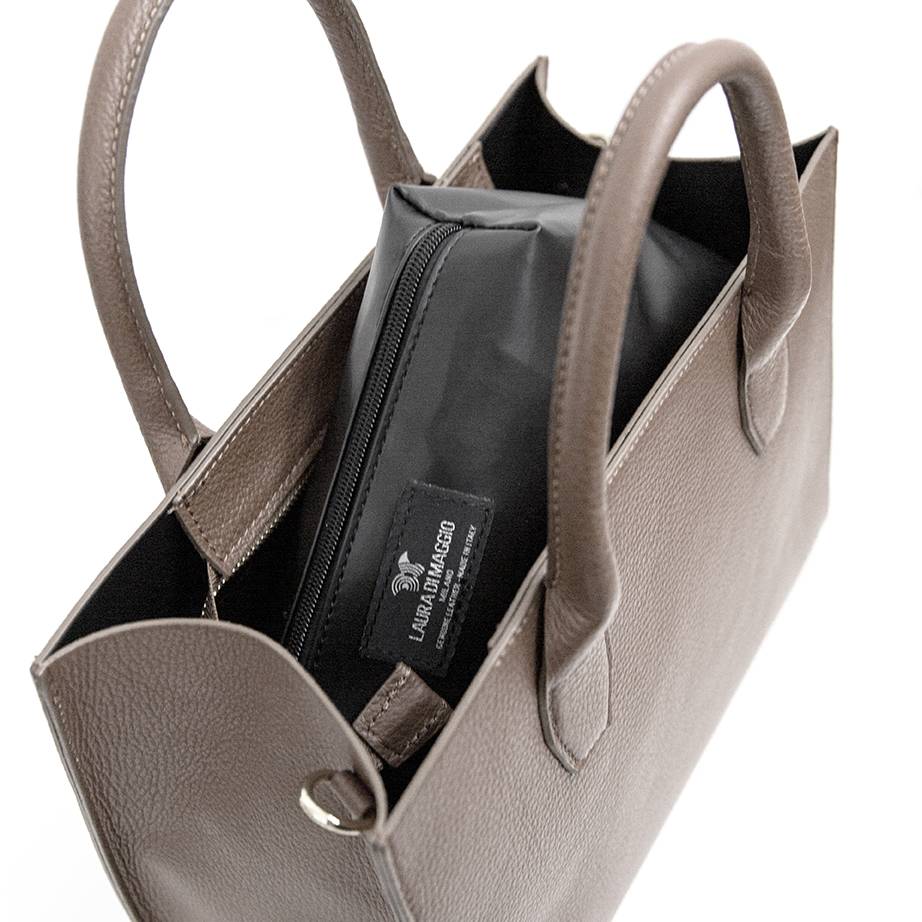 Laura Di Maggio MIRIAM – Borsa in pelle dollaro taupe Novità