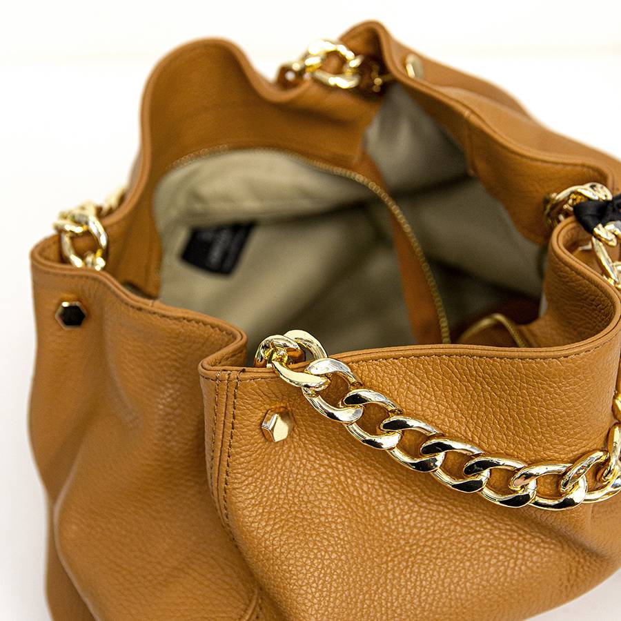 Laura Di Maggio PEACH – borsa a mano con catena in pelle cuoio Vendite Flash