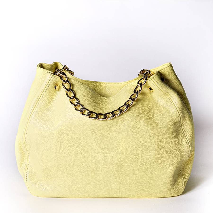 Laura Di Maggio PEACH – borsa a mano con catena in pelle limone Negozio