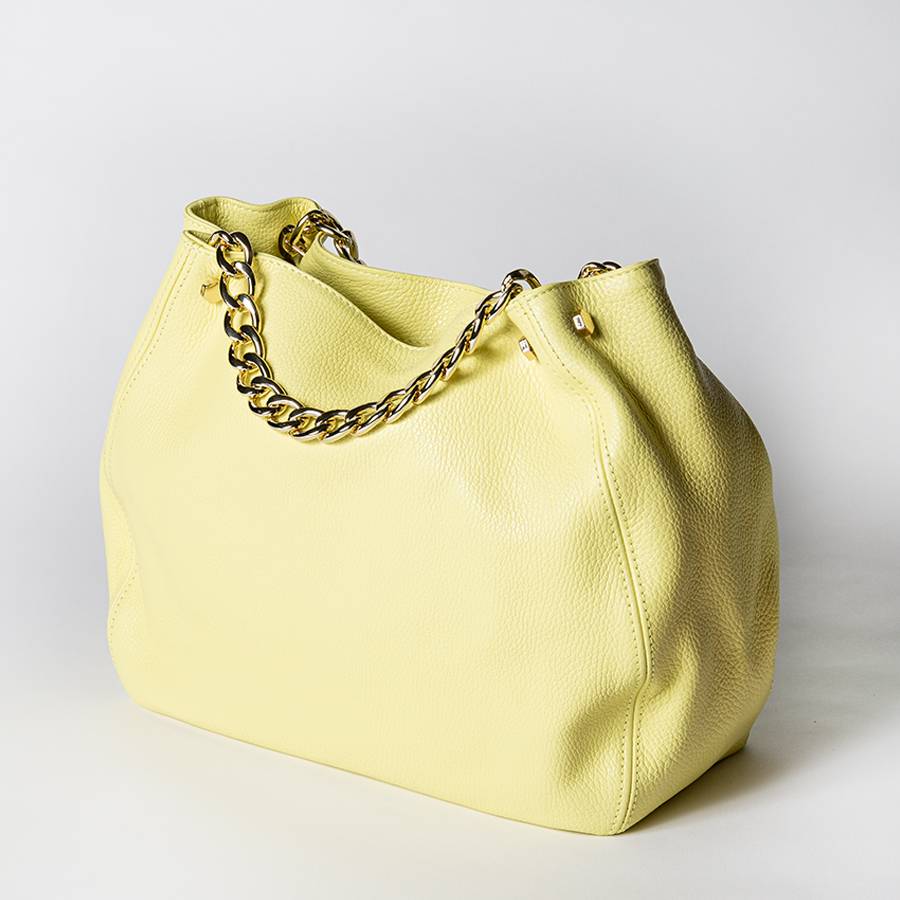 Laura Di Maggio PEACH – borsa a mano con catena in pelle limone Negozio