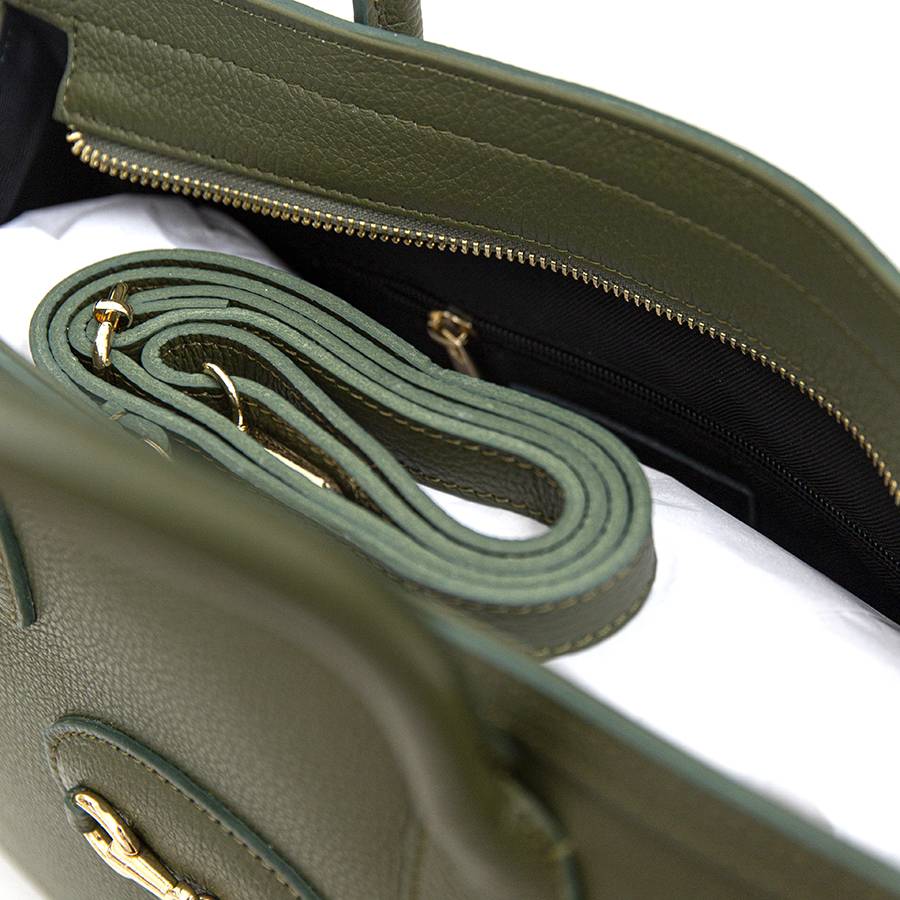 Laura Di Maggio LONDON – Borsa in pelle dollaro verde oliva Italy