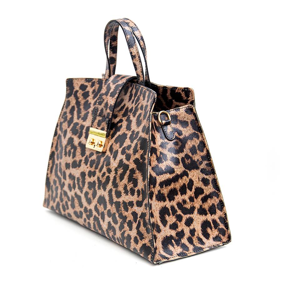 Laura Di Maggio LEOPARD BIG – Borsa in pelle saffiano stampa leopardo 2025