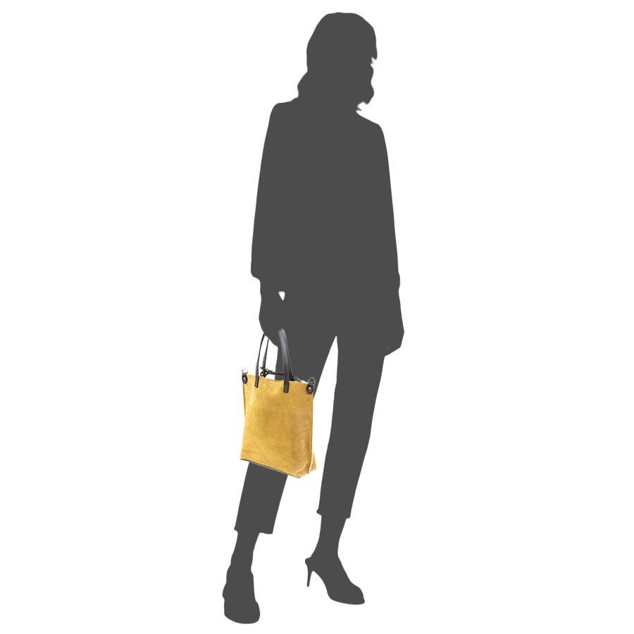 Laura Di Maggio TRUDI – borsa in camoscio ed eco montone ocra Nuovo