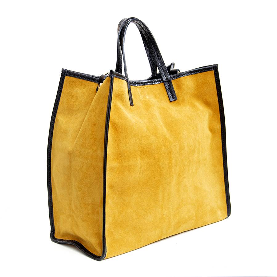 Laura Di Maggio ISABELLA – Shopper in pelle camoscio senape Qualità