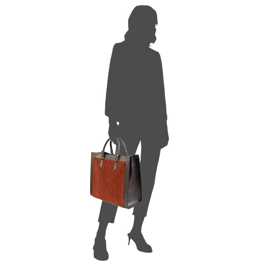 Laura Di Maggio WINNIE – borsa in pelle e tessuto testa di moro Spedizione Gratuita