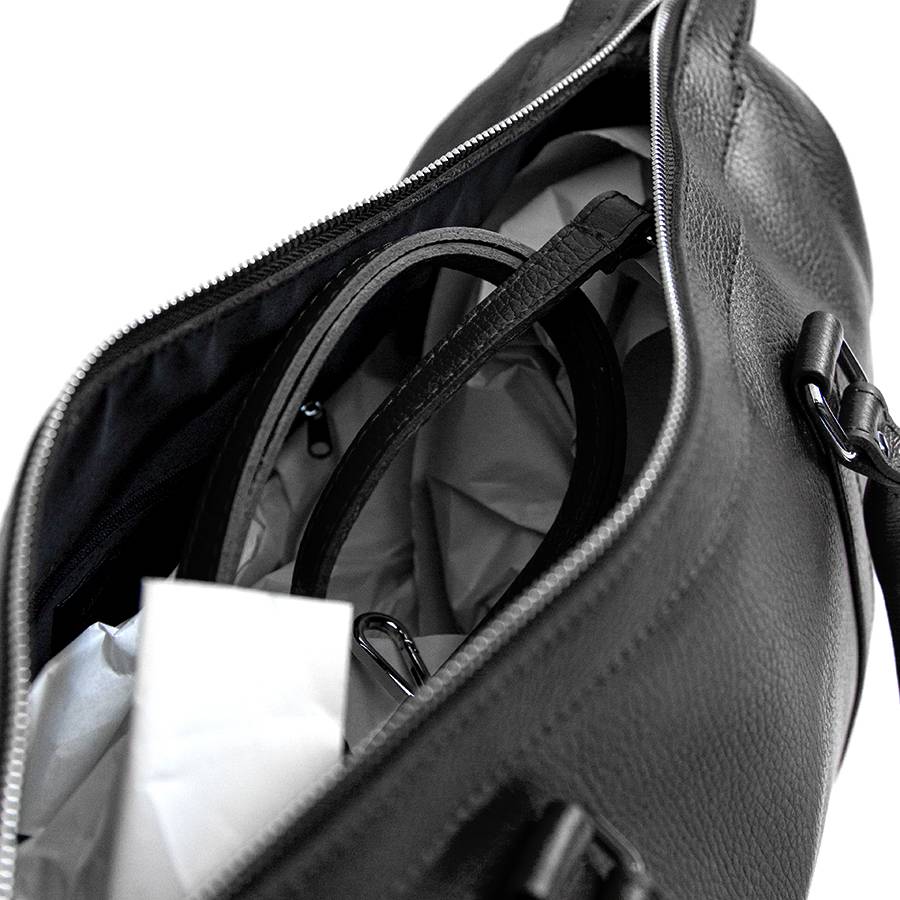 Laura Di Maggio TRAVEL – Borsone in pelle nera Promozione Limitata