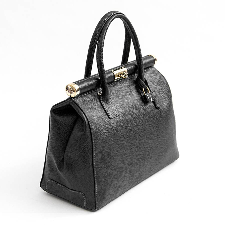 Laura Di Maggio DOCTOR – bauletto in pelle dollaro nero Affare Del Giorno