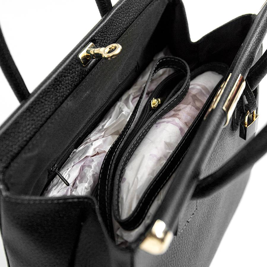 Laura Di Maggio DOCTOR – bauletto in pelle dollaro nero Affare Del Giorno