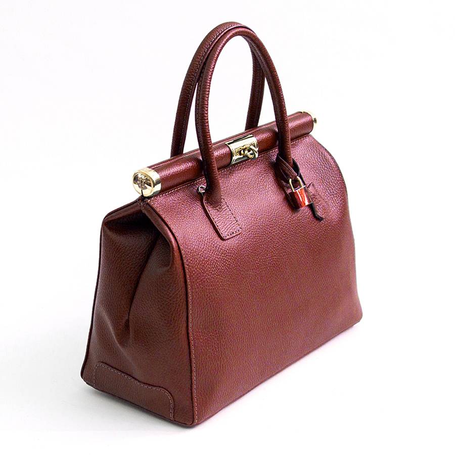 Laura Di Maggio DOCTOR – bauletto in pelle dollaro rubino Prezzo Ridotto