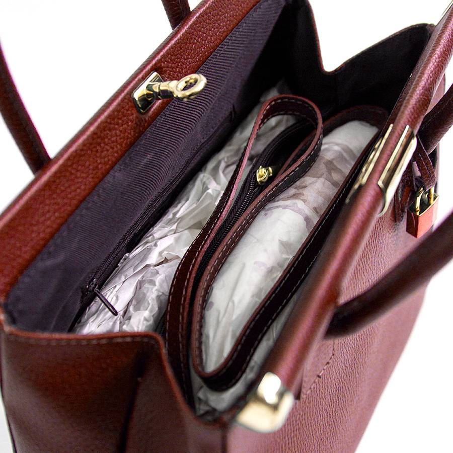 Laura Di Maggio DOCTOR – bauletto in pelle dollaro rubino Prezzo Ridotto