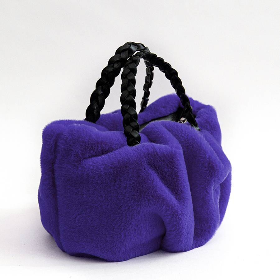 Laura Di Maggio TRUDY – bauletto in ecopelliccia viola Offerta