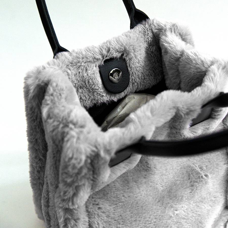 Laura Di Maggio TRUDY BIG – shopping in ecopelliccia grigia Economico