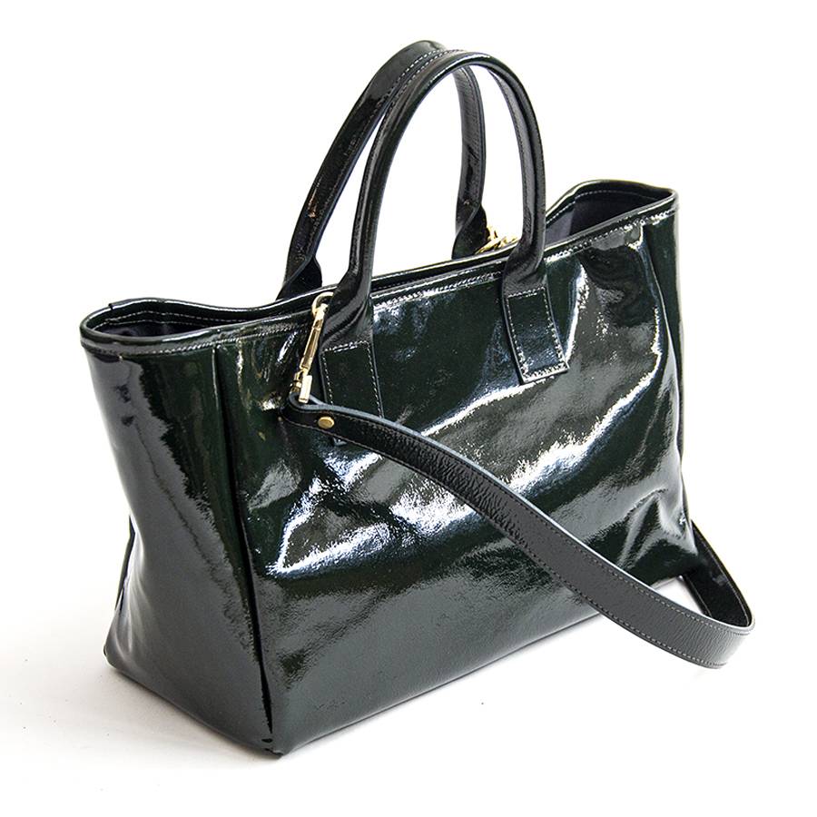 Laura Di Maggio MILANO VERNICE – borsa in pelle verniciata verdone Outlet