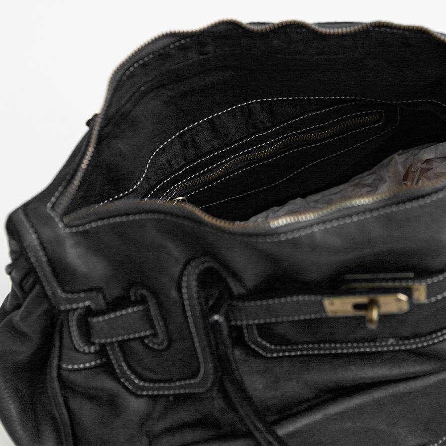 Laura Di Maggio GINEVRA – borsa in pelle slavata nera Saldi