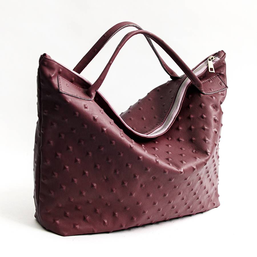 Laura Di Maggio BIKER – borsa in pelle soft stampa chiodo bordeaux Hotsell