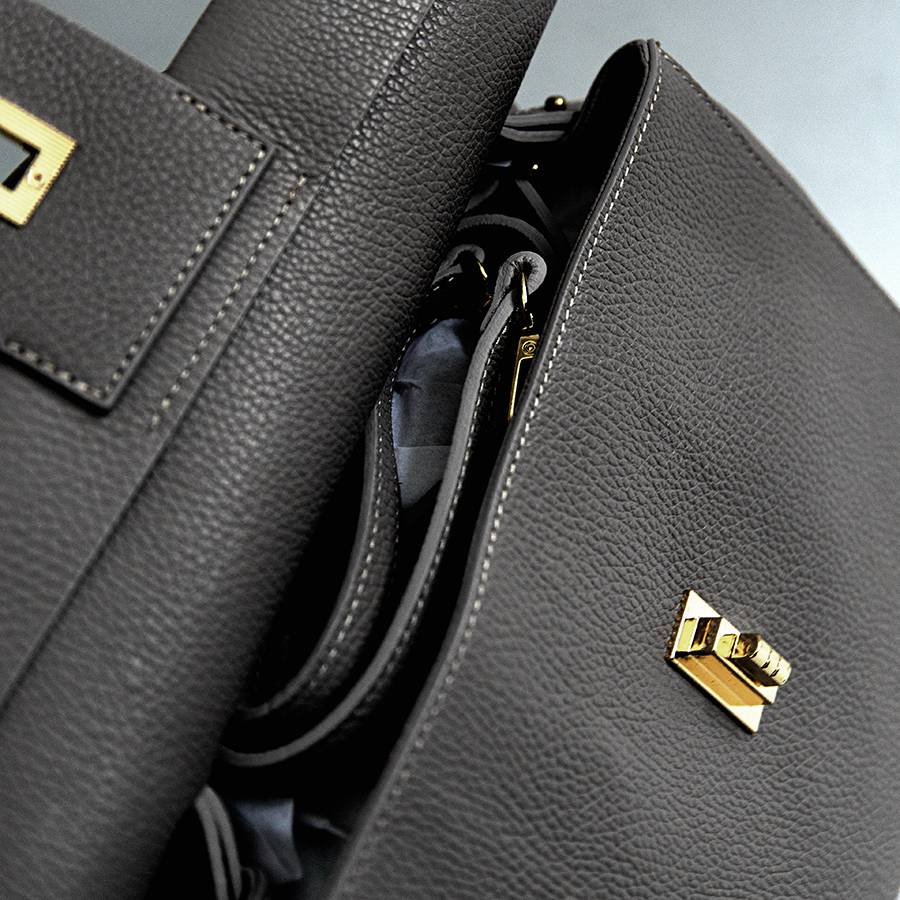 Laura Di Maggio ZELDA – borsa in pelle dollaro nera Nuova