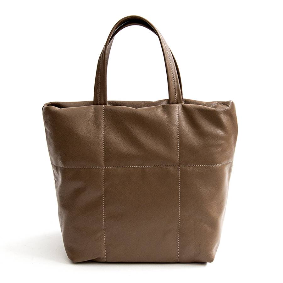 Laura Di Maggio DENISE – Tote bag in pelle nappa trapuntata taupe Italia