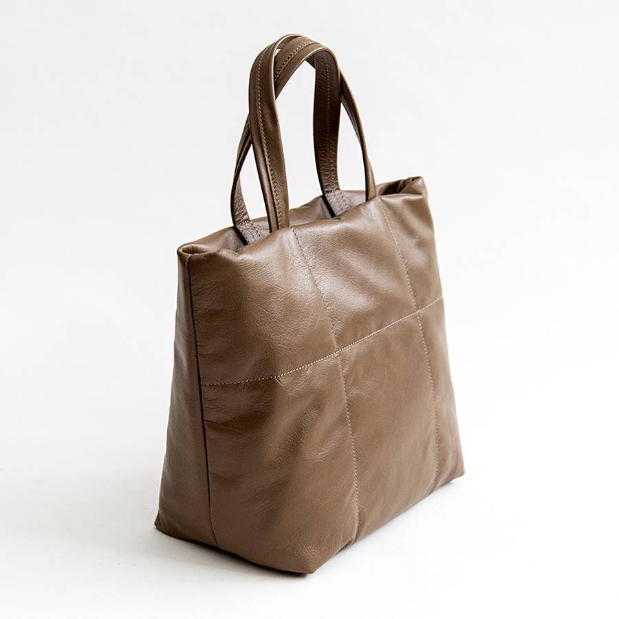Laura Di Maggio DENISE – Tote bag in pelle nappa trapuntata taupe Italia