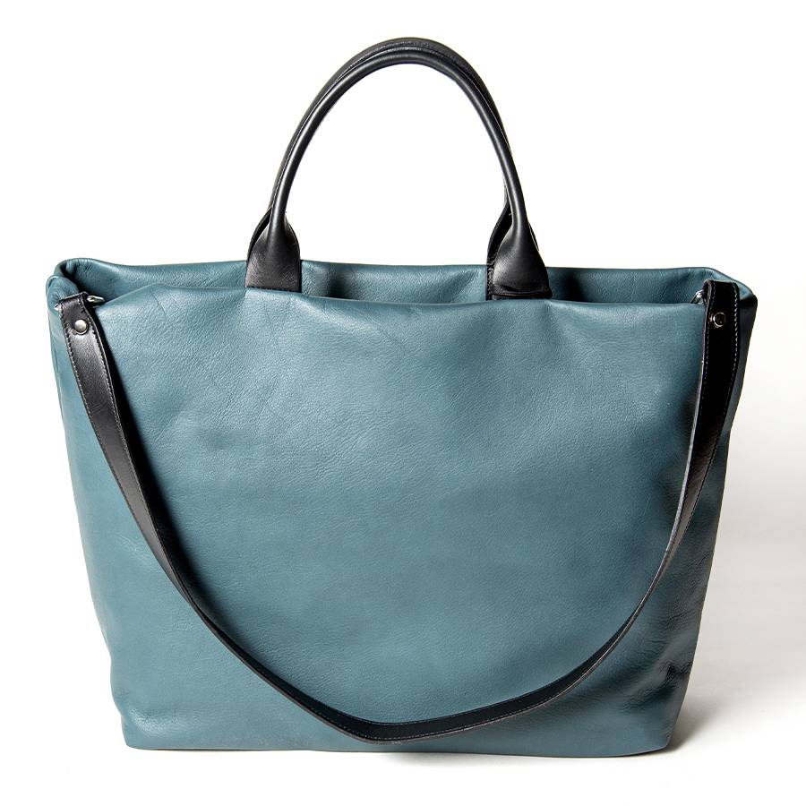 Laura Di Maggio IOLE – shopping in pelle nappa petrolio 2025
