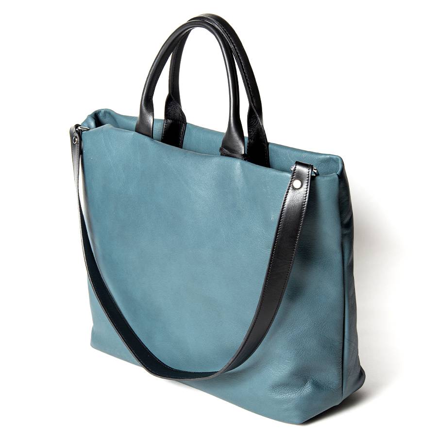 Laura Di Maggio IOLE – shopping in pelle nappa petrolio 2025