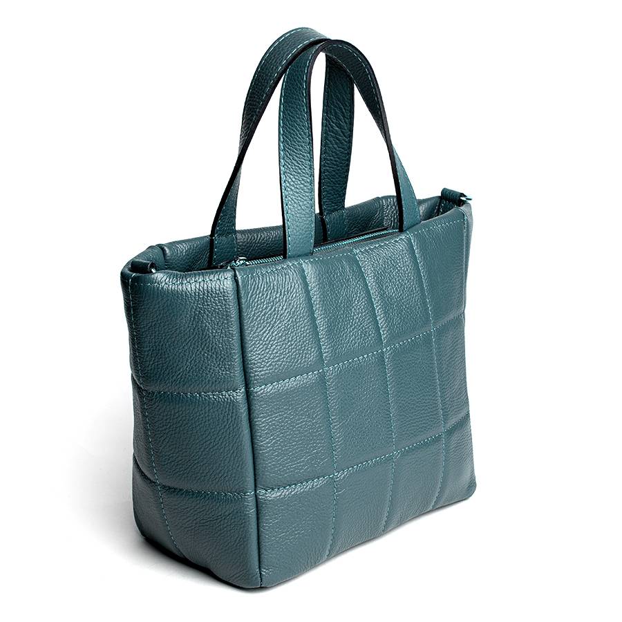 Laura Di Maggio AZZURRA – Tote bag in pelle trapuntata petrolio In Linea