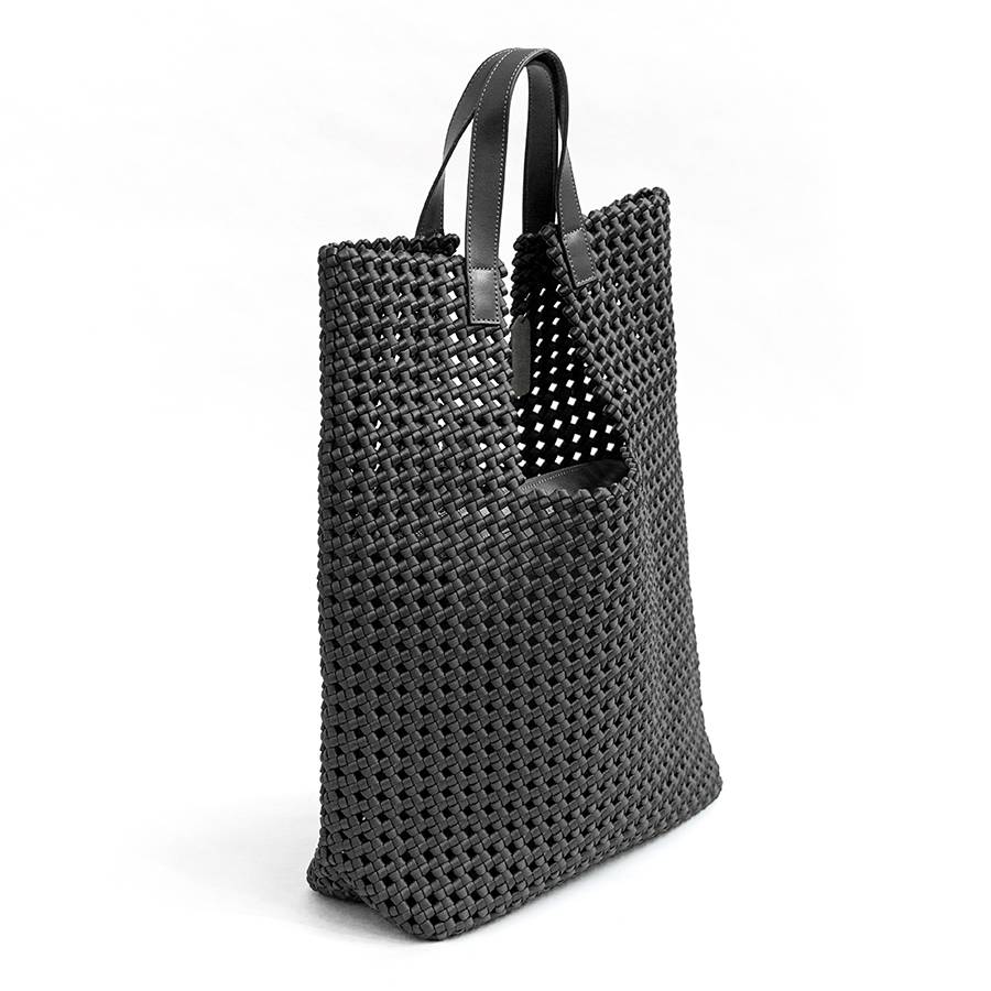 Laura Di Maggio KENDRA – Borsa intrecciata in raso nero Qualità Garantita