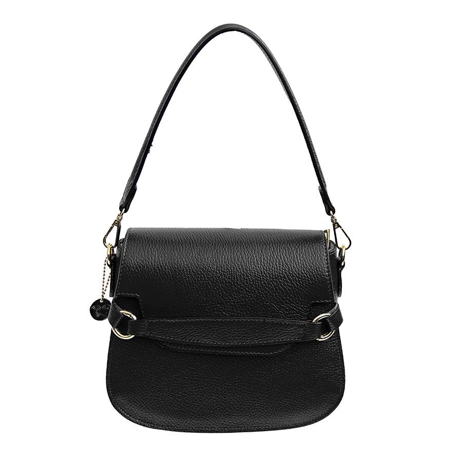 Laura Di Maggio SALLY – Postina con patta in pelle nera Online