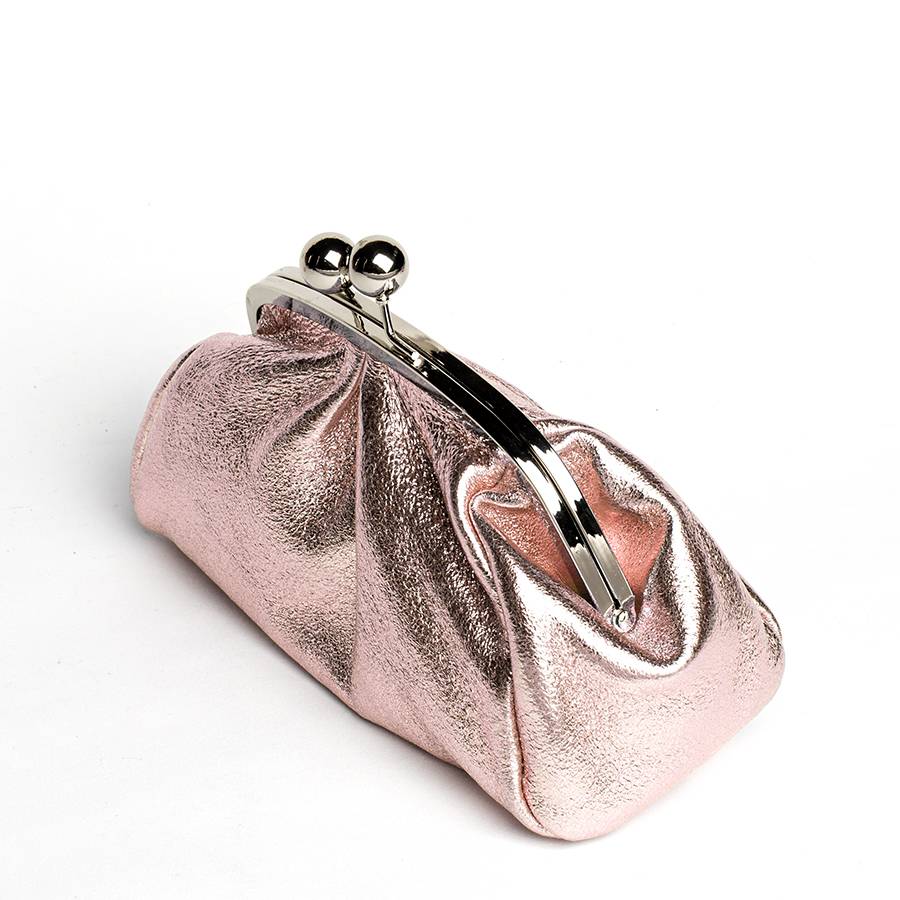 Laura Di Maggio CLUTCH – borsetta in pelle laminata cipria Consegna Veloce