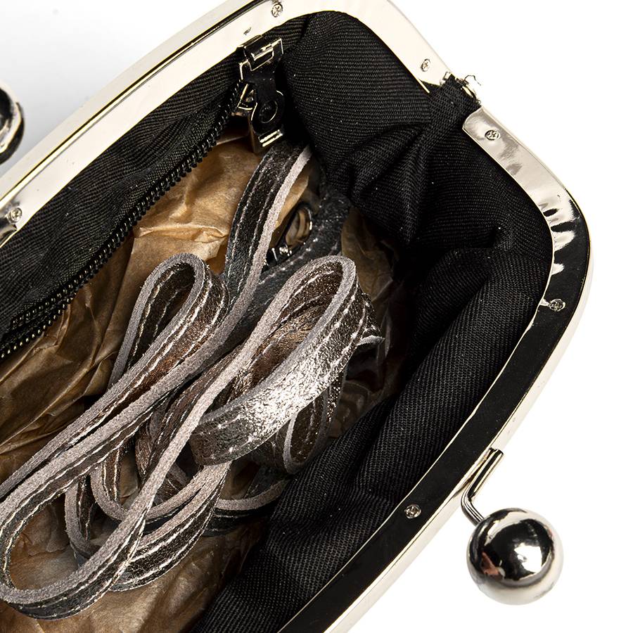 Laura Di Maggio CLUTCH – borsetta in pelle laminata bronzo Promozione Limitata