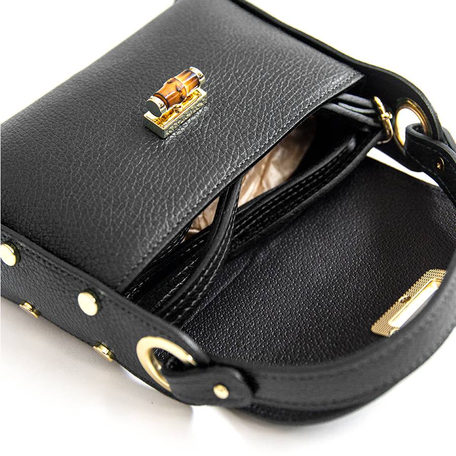 Laura Di Maggio BAMBU’ – borsetta con borchie in pelle nera Sconto