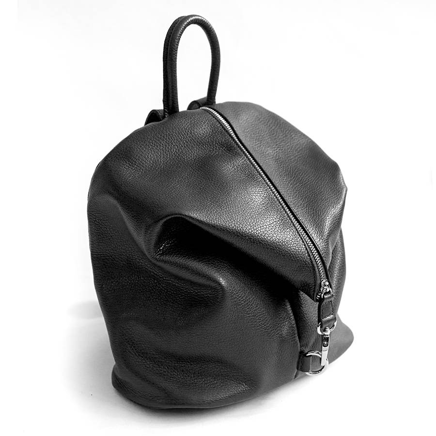 Laura Di Maggio FLIP – Zaino con zip in pelle nero Economico