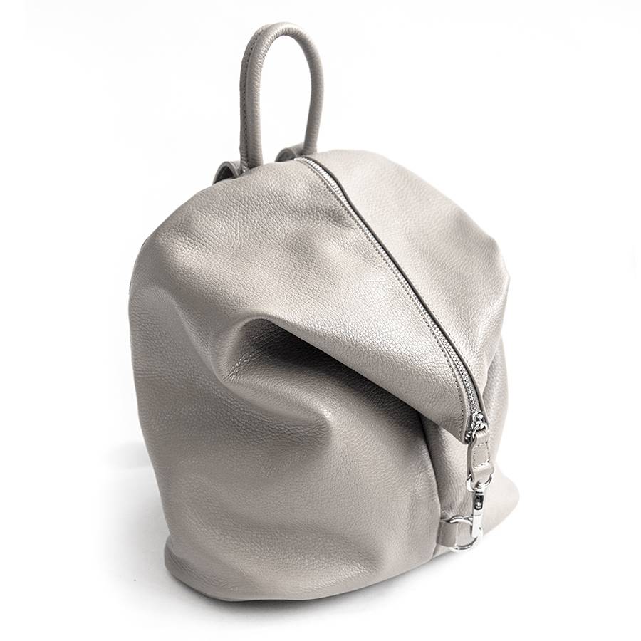 Laura Di Maggio FLIP – Zaino con zip in pelle panna Outlet