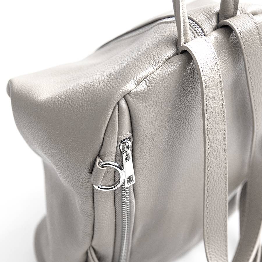Laura Di Maggio FLIP – Zaino con zip in pelle panna Outlet