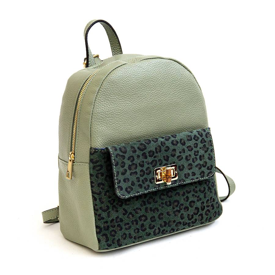 Laura Di Maggio NEMO – Zaino in pelle verde salvia Saldi Di Fabbrica