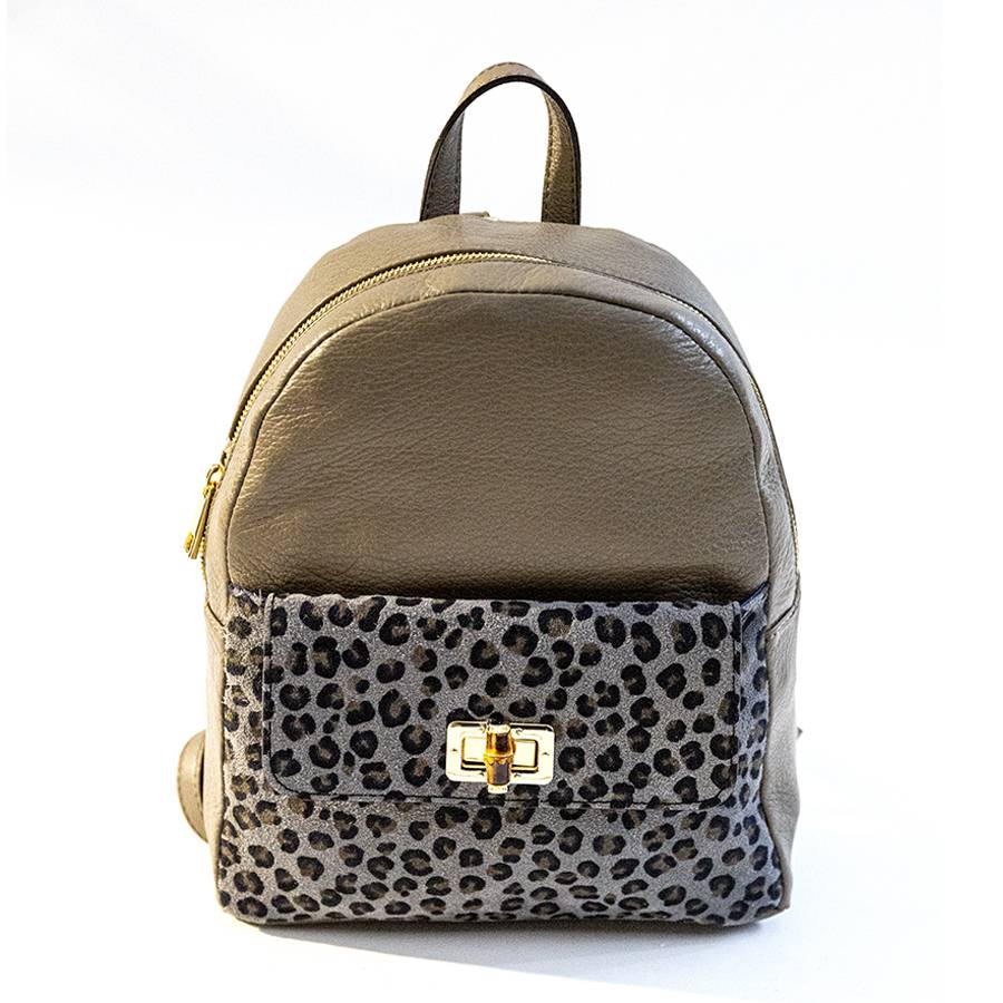 Laura Di Maggio NEMO – Zaino in pelle taupe & leopard I Più Venduti