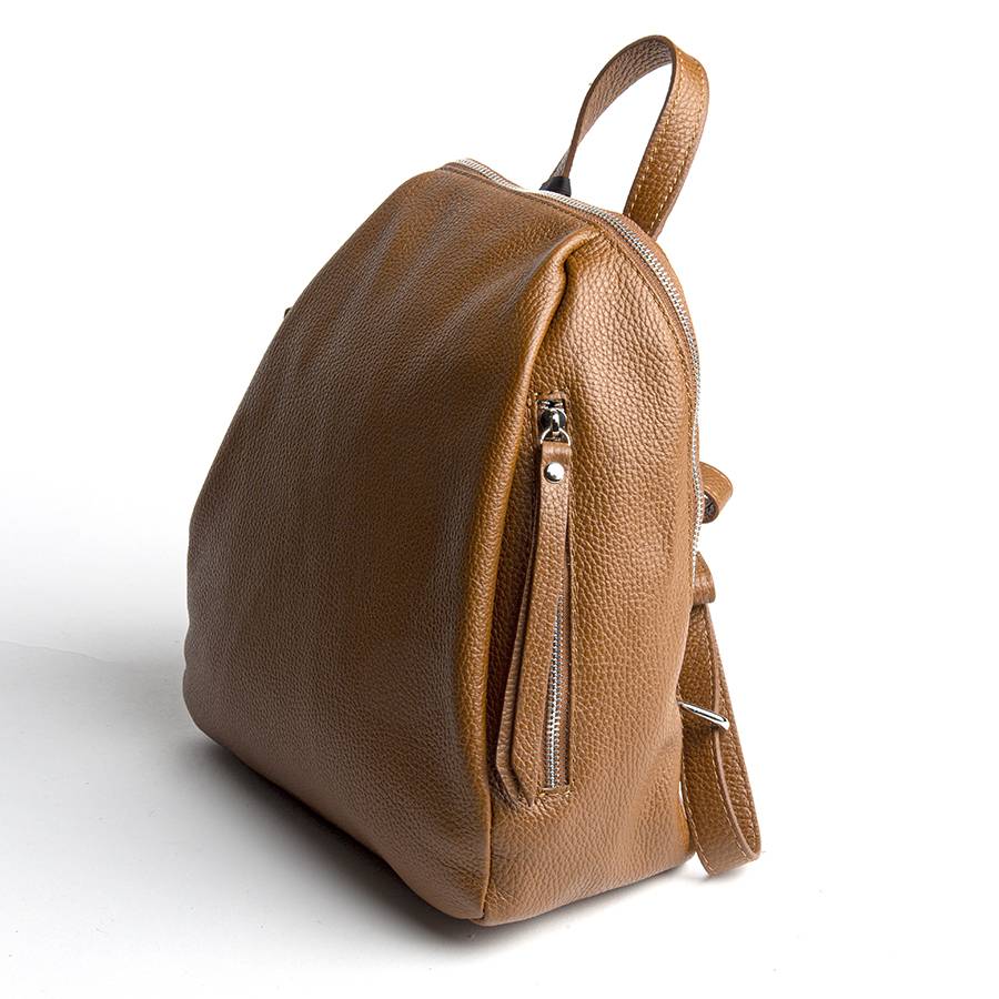 Laura Di Maggio ZIP – zainetto in pelle dollaro cuoio In Saldo