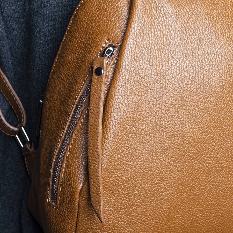 Laura Di Maggio ZIP – zainetto in pelle dollaro cuoio In Saldo
