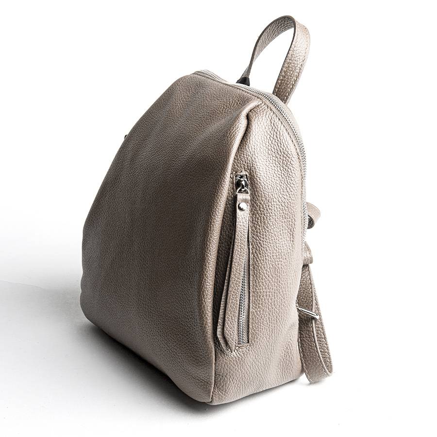 Laura Di Maggio ZIP – zainetto in pelle dollaro beige Nuova