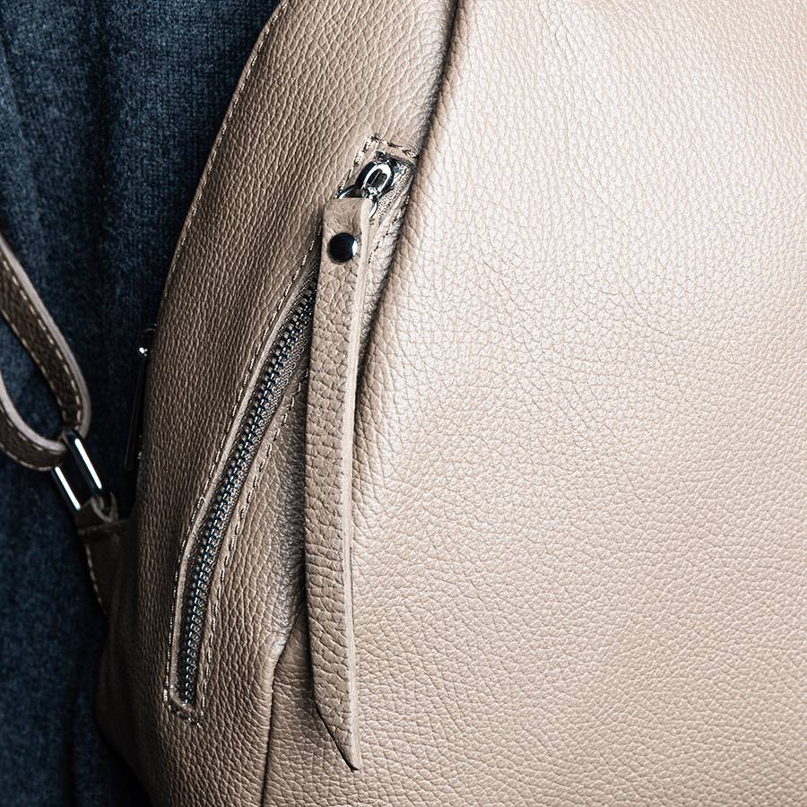 Laura Di Maggio ZIP – zainetto in pelle dollaro beige Nuova