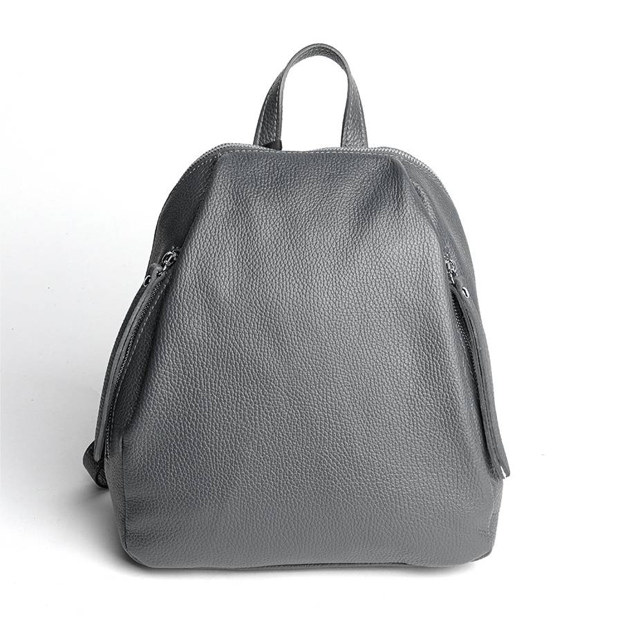 Laura Di Maggio ZIP – zainetto in pelle dollaro grigio Italy