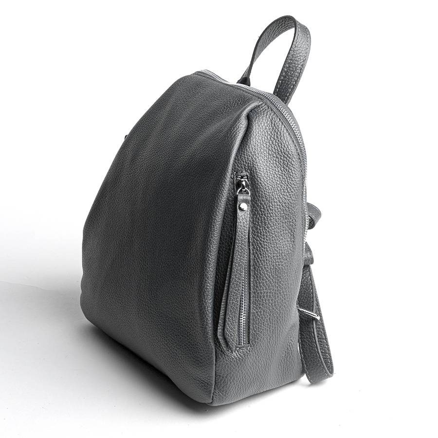 Laura Di Maggio ZIP – zainetto in pelle dollaro grigio Italy