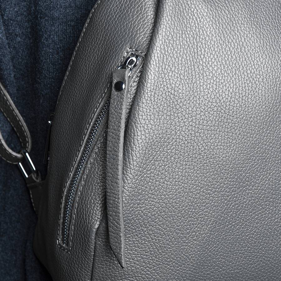 Laura Di Maggio ZIP – zainetto in pelle dollaro grigio Italy