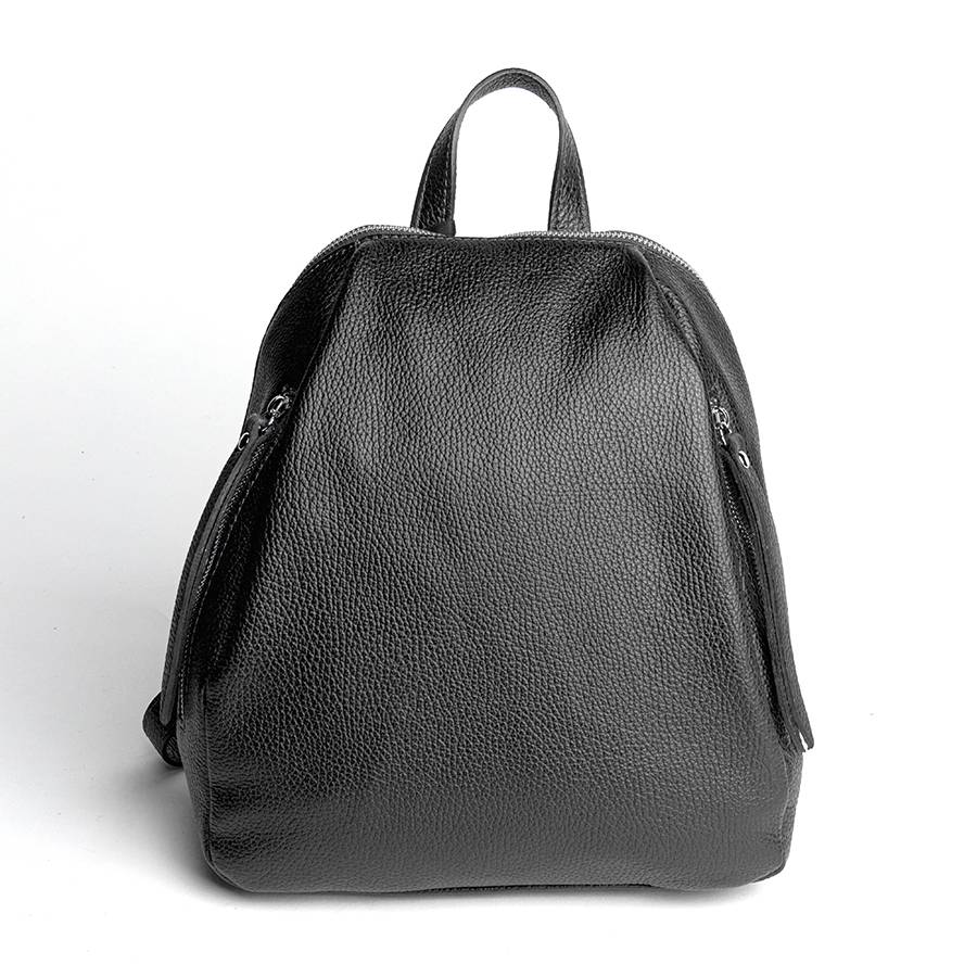 Laura Di Maggio ZIP – zainetto in pelle dollaro nero Qualità