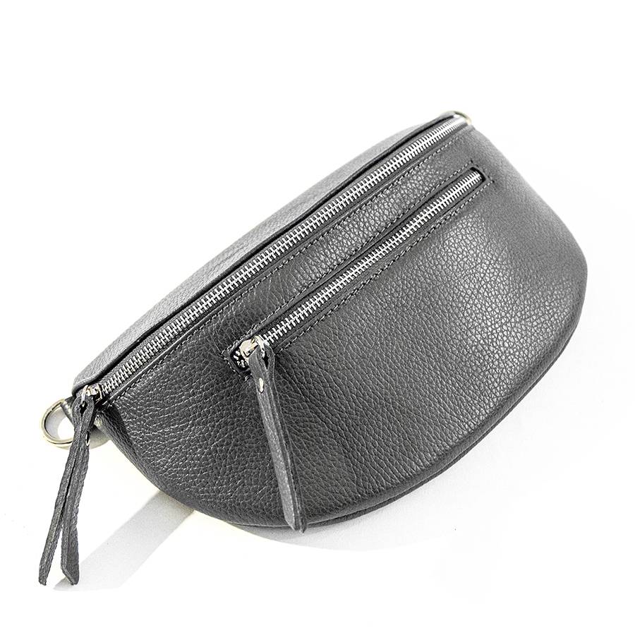 Laura Di Maggio MARSUPIO in pelle dollaro grigio Vendita