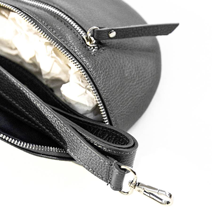 Laura Di Maggio MARSUPIO in pelle dollaro grigio Vendita