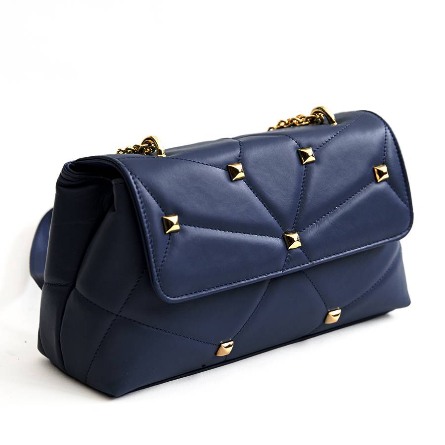 Laura Di Maggio MUSA – borsa in pelle nappa trapuntata con borchie notte Affare Del Giorno