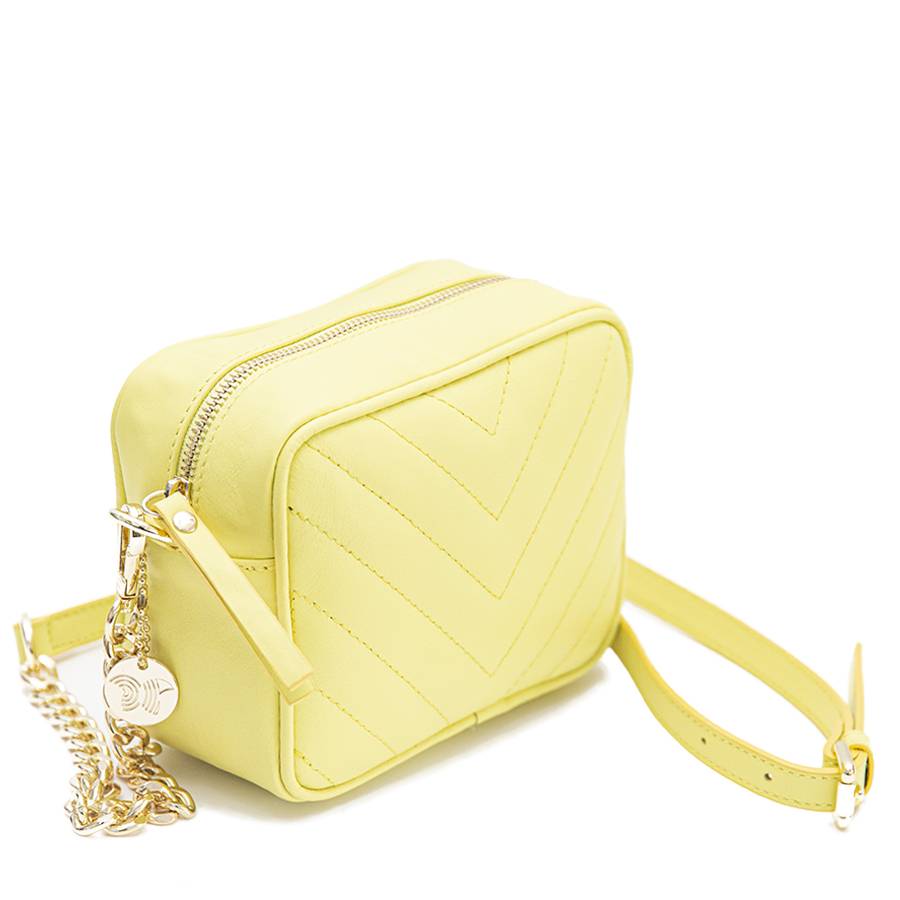 Laura Di Maggio COCCA – Borsa da Sera in Pelle Soft Trapuntato – Lime In Vendita