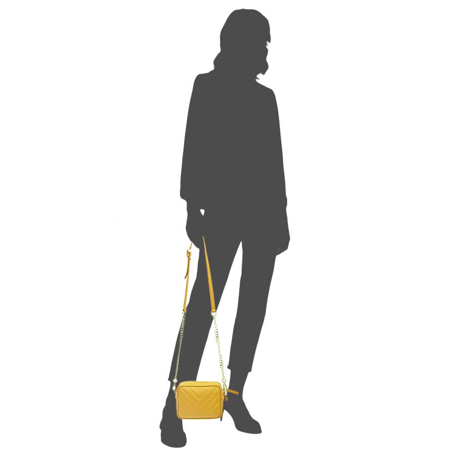 Laura Di Maggio COCCA – Borsa da Sera in Pelle Soft Trapuntato – Senape Saldi